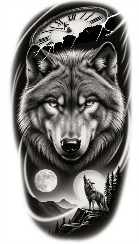 Wolf and Moon